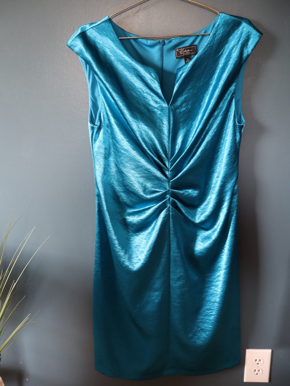 VTG | Dressbarn| Metallic  Sheath Dress in Teal